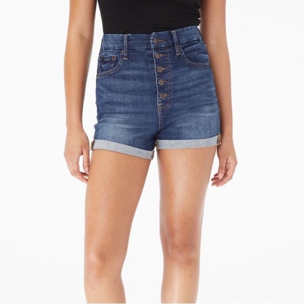 $12 ADD Universal Thread shorts High‎ Rise Shorts Cuffed Button Front Size 14 32